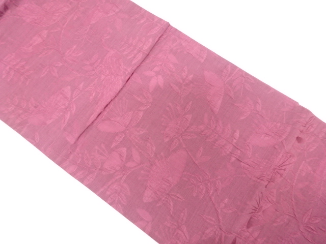 纐纈　花鳥模様織り出し　全通袋帯